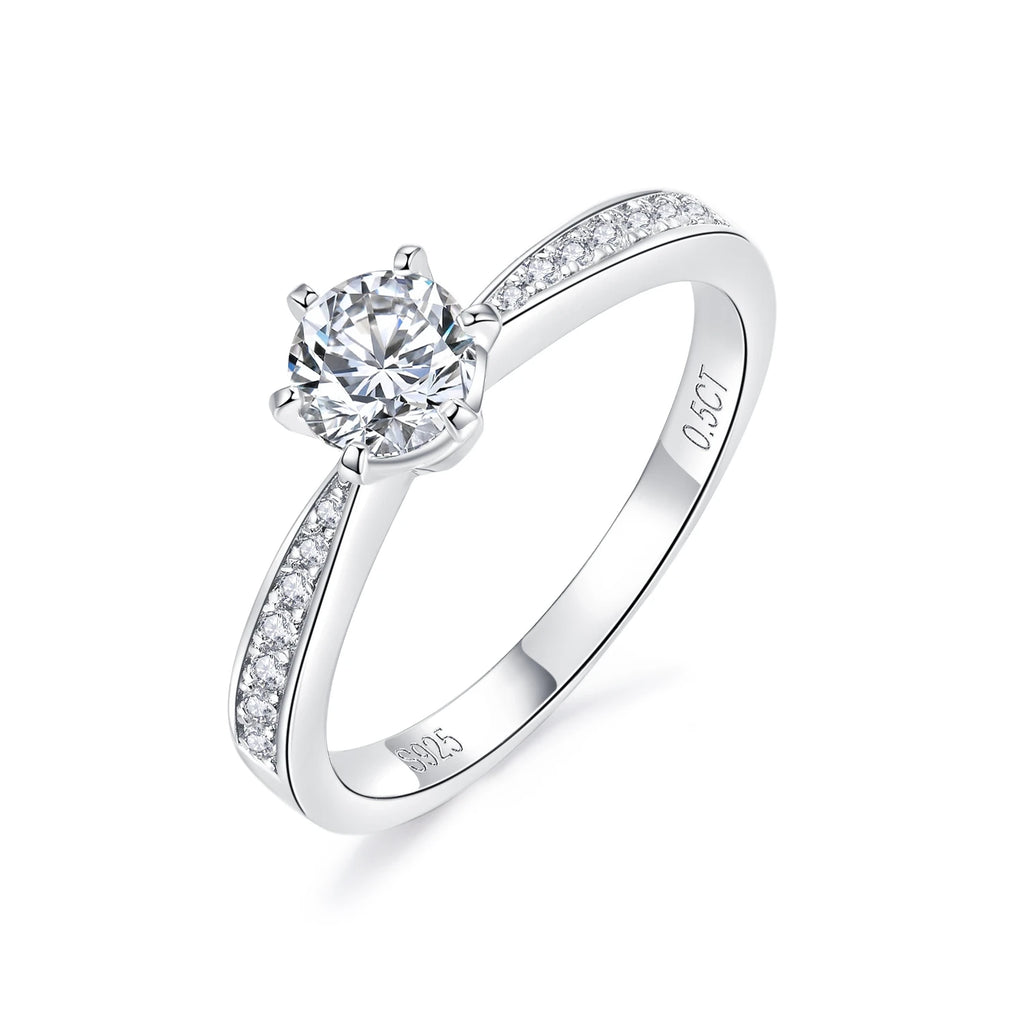 Starsgem 925 Sterling Silver D VVS1 Moissanite Gemstone Engagement Rings for Women