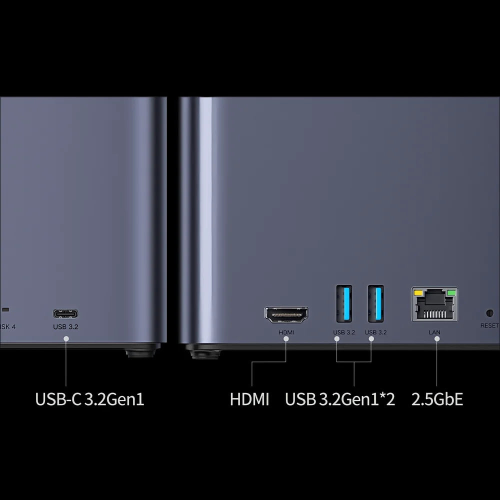 UGREEN DH4300 Plus Home NAS AI Rockchip Octa Core A55-A76 8GB LPDDR4X 4 Bay SATA HDD SSD NFC RJ45 2.5GbE Networking Storage