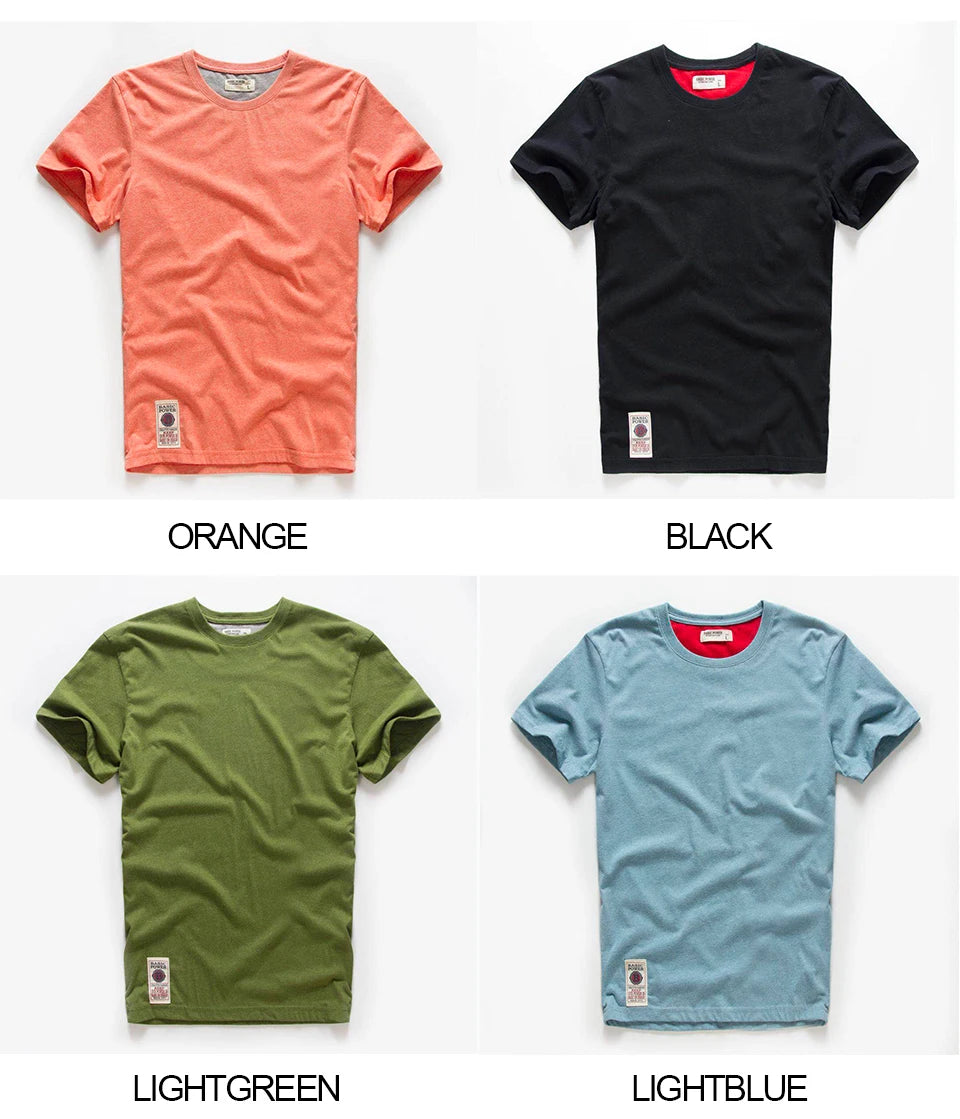 Men's T-Shirt Cotton Solid Color T Shirt Men Casual O-Neck Basic T-Shirt Male High Quality Classical Tops