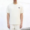 High Quality Men's Casual Knitted Polyester/Cotton 200GSM Loose Short Sleeve O-Neck Letter Custom Embroidery Anti-Wrinkle