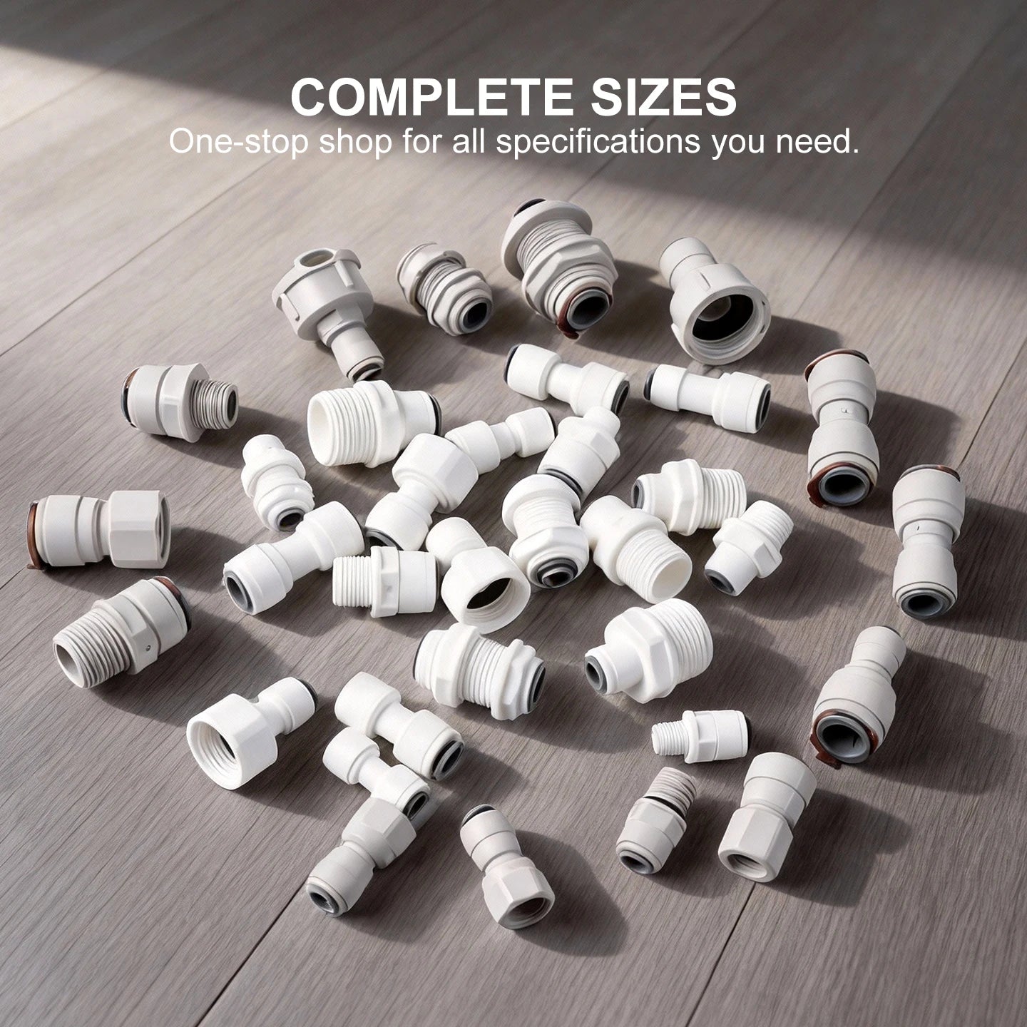 OEM Manual Ball Valve Quick Connect Reducing Union Fitting 1/4 Inch to 3/8 Inch POM Step Down Adapter for Car RO Water Filter