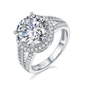 Ruizuan Luxury Silver 925 3 Carats Moissanite Diamond Ring Fashion Jewelry for Women Men Rhodium Plating Gemstone Rings GRA