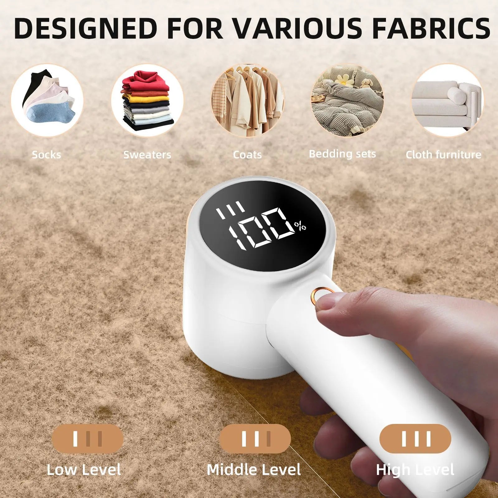 Portable Mini Electric Pellets Lint Sweater Fuzz Remover Handheld Rechargeable Fabric Remover Digital LED Display for Clothes
