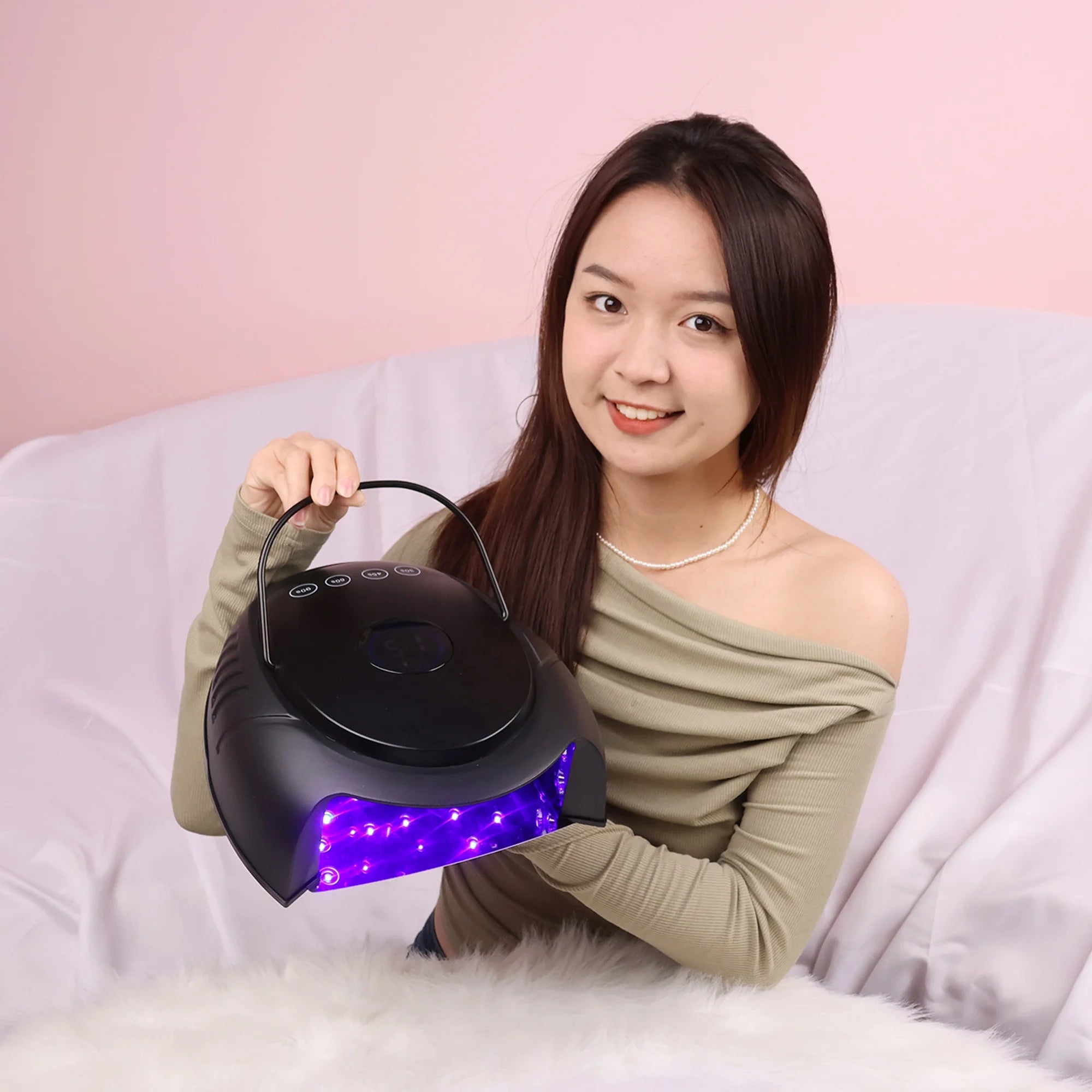 Large Space 64 Watts Long-lasting Portable Rechargeable Cordless LED UV Nail Gel Lamp for Pedicure Use