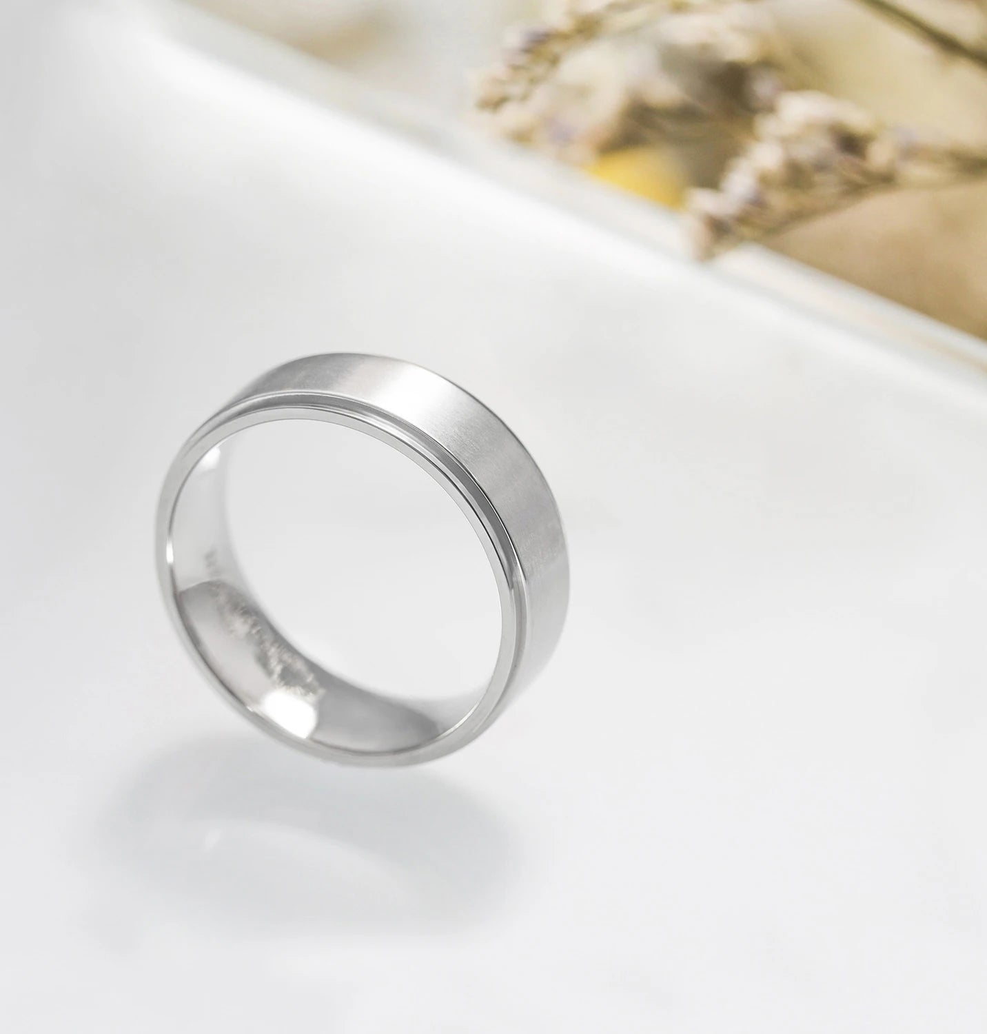 Somen 8mm Men Titanium Ring Silver Color Brushed Women Wedding Band Simple Rings Anniversary Fashion Jewelry Size 4-15