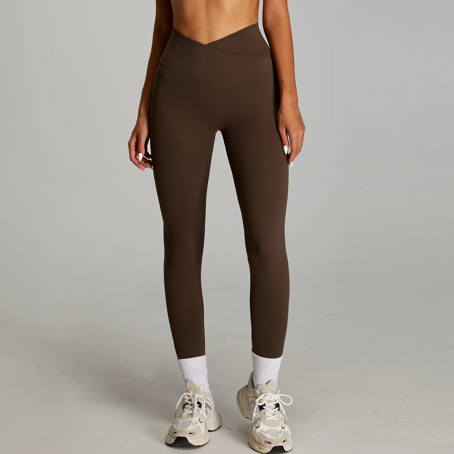 Women Cross Waist Naked Feel Yoga Set High Waist Tight Quick Dry Fitness Suit Outdoor Running Sports Tracksuit