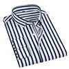Men's Classic Stripe Satin Long Sleeve Shirt Breathable Business Office Dress for Autumn Season