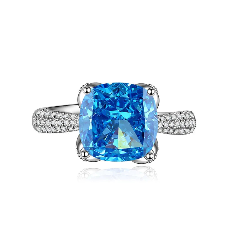 Elegant Fashion Cut Green and Blue Gemstone Rings with Sparkling Accents Perfect for Special Occasions Fashion Jewelry for Women