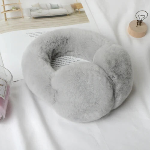 Natural 100% Rex Rabbit Fur Earmuffs Women Fashion Men Warm Russia Winter Real Fur Earmuffs Children Ear Cover fur Earlap Girl