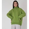 Women's Unique Design Oversized High Neck Sweater for Winter Casual Style with Logo on Back
