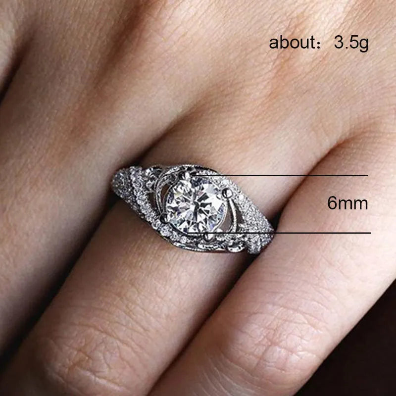 Embossed Pattern Flower Shape Precious Metal Alloy Romantic Ring for Women Fashion Finger Jewelry Gift