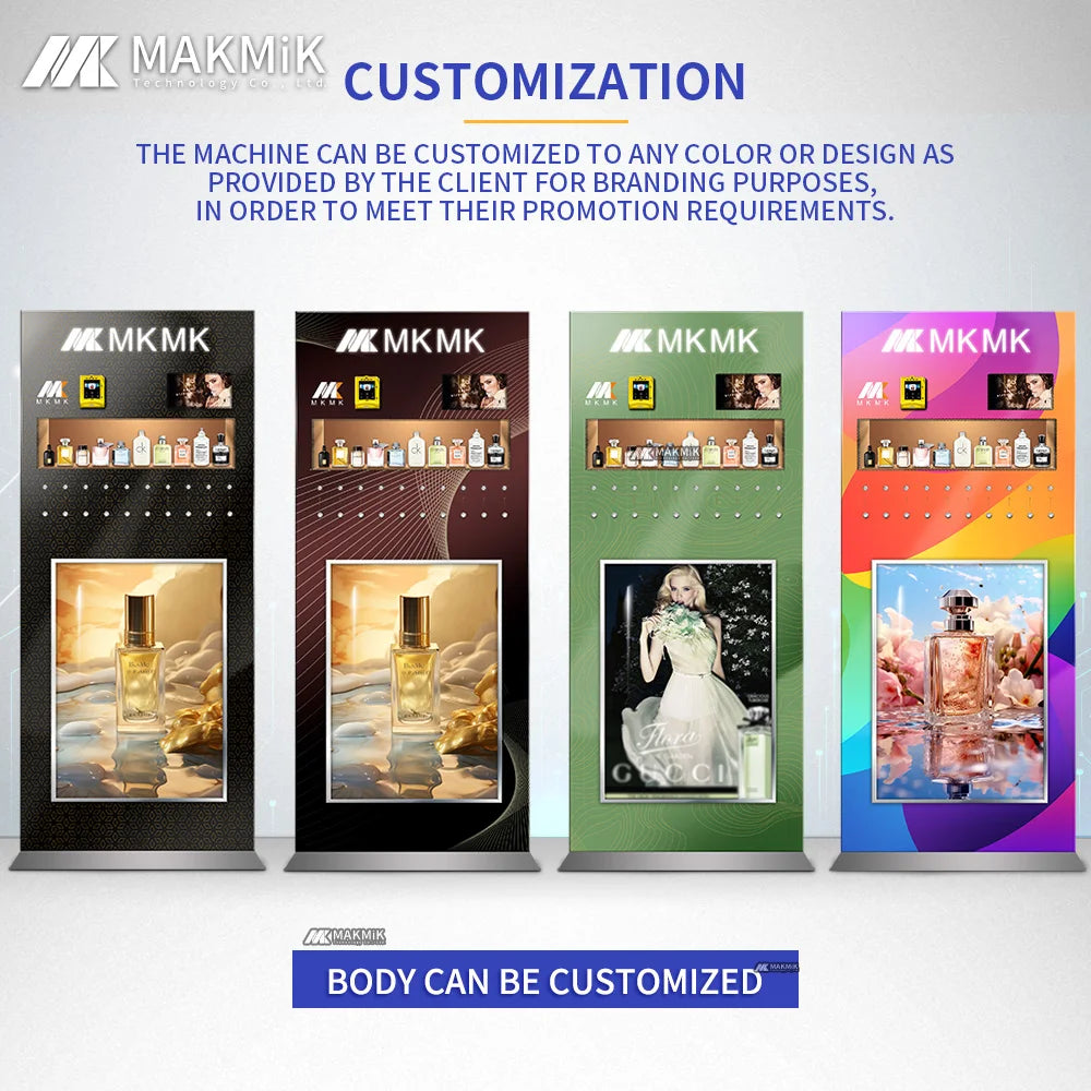 New AI-Powered Interactive Touch Display Perfume Vending Machine with SDK Customizable Color Kiosk for Shopping Malls