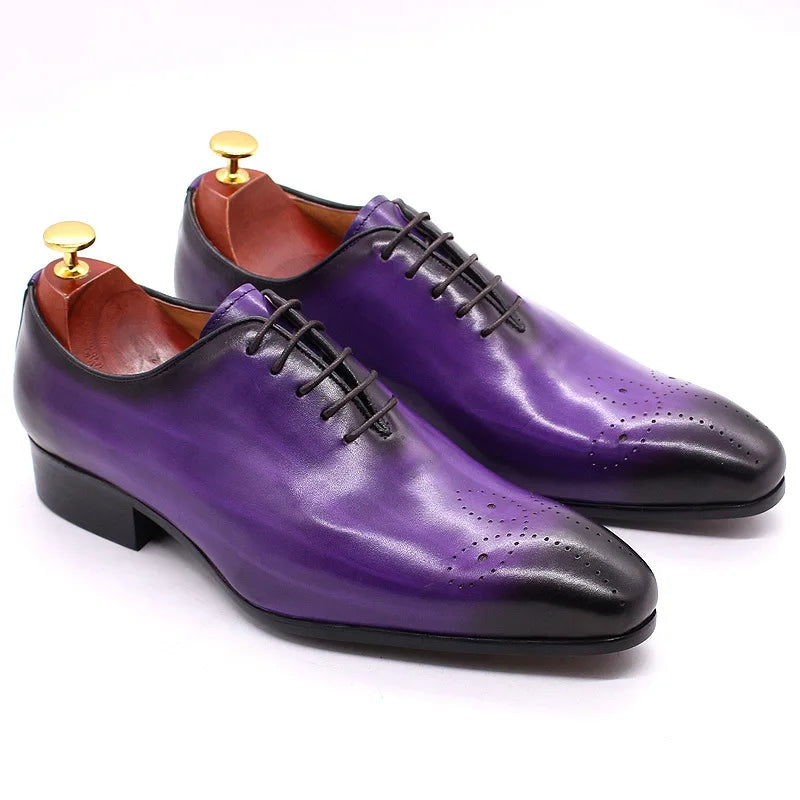 Elegant Black Wholecut Oxford Shoes with Perforated Toe Design Luxury Handcrafted Black Leather Formal Shoes for Men