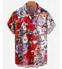 Full Printing Hawaiian Blouse Sublimation Summer Wear Casual Digital Print Button up Short Sleeve Men's Beach Hawaiian Shirts