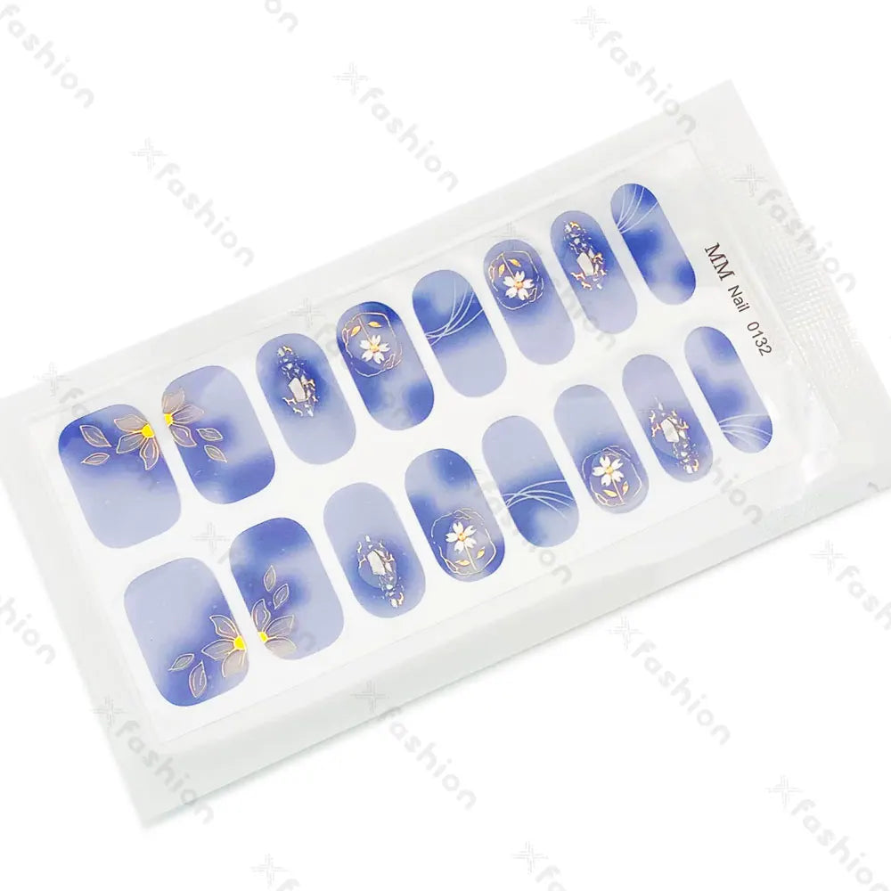 Hot Sale 16 Tips Solid Color Semi-Cured Gel Nail Stickers UV Light Durable Waterproof Long-Lasting Gel Nail Stickers Wholesale