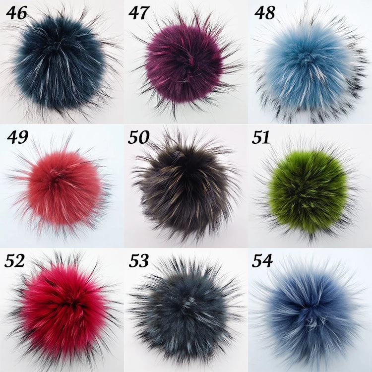 Wholesale Price Real Fur Pom Poms for Hats Real Mink Hair Fox Fur Nature Colors Custom Colors
