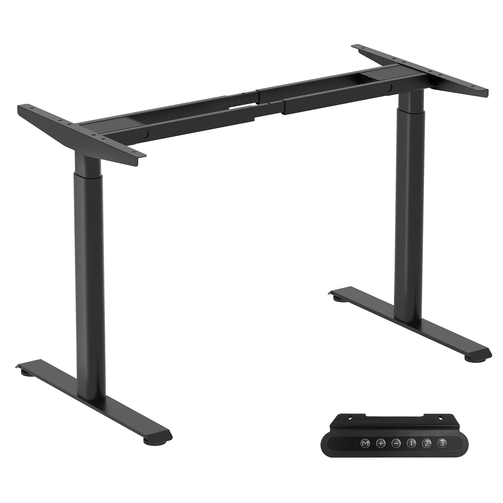 Dual Motor Standing Desk Frame with Oval Legs, Sturdy Adjustable Height Legs for Home Office Workstation (Black)