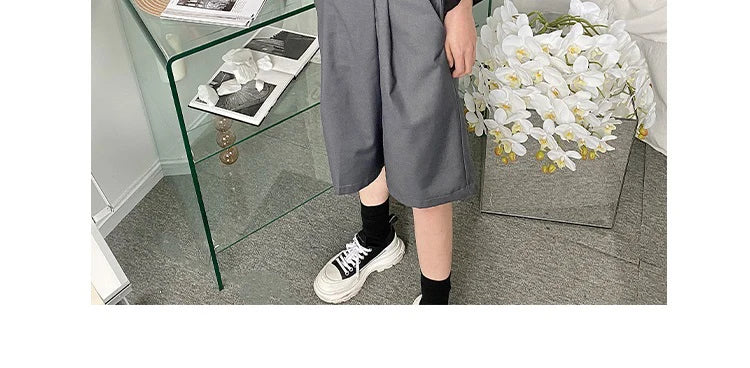 Summer Oversize Shirt Men's Fashion Black White Casual Shirt Men Streetwear Korean Loose Short Sleeve Shirts Mens Pullover Shirt