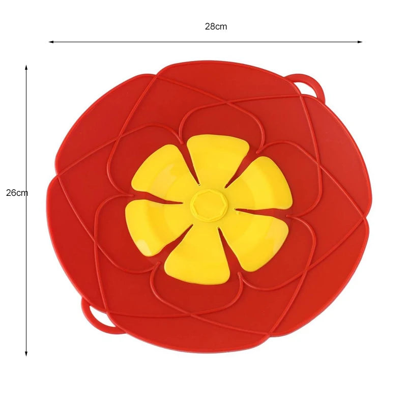 Silicone lid Spill Stopper Cover Pot Pan Cover  Kitchen Accessories Flower Shape Cookware Cooking Tools Kitchen Gadgets