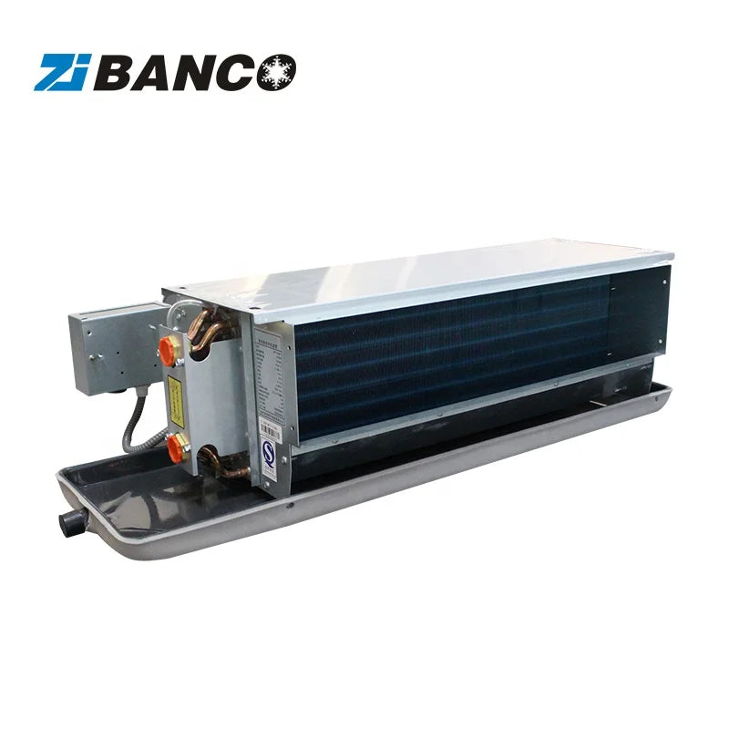 CE Standard Ceiling Duct Fan Coil Chilled Water Fan Coil 3 Speed Horizontal Concealed Fan Coil Unit 1.8-12.6KW Cooling Capacity