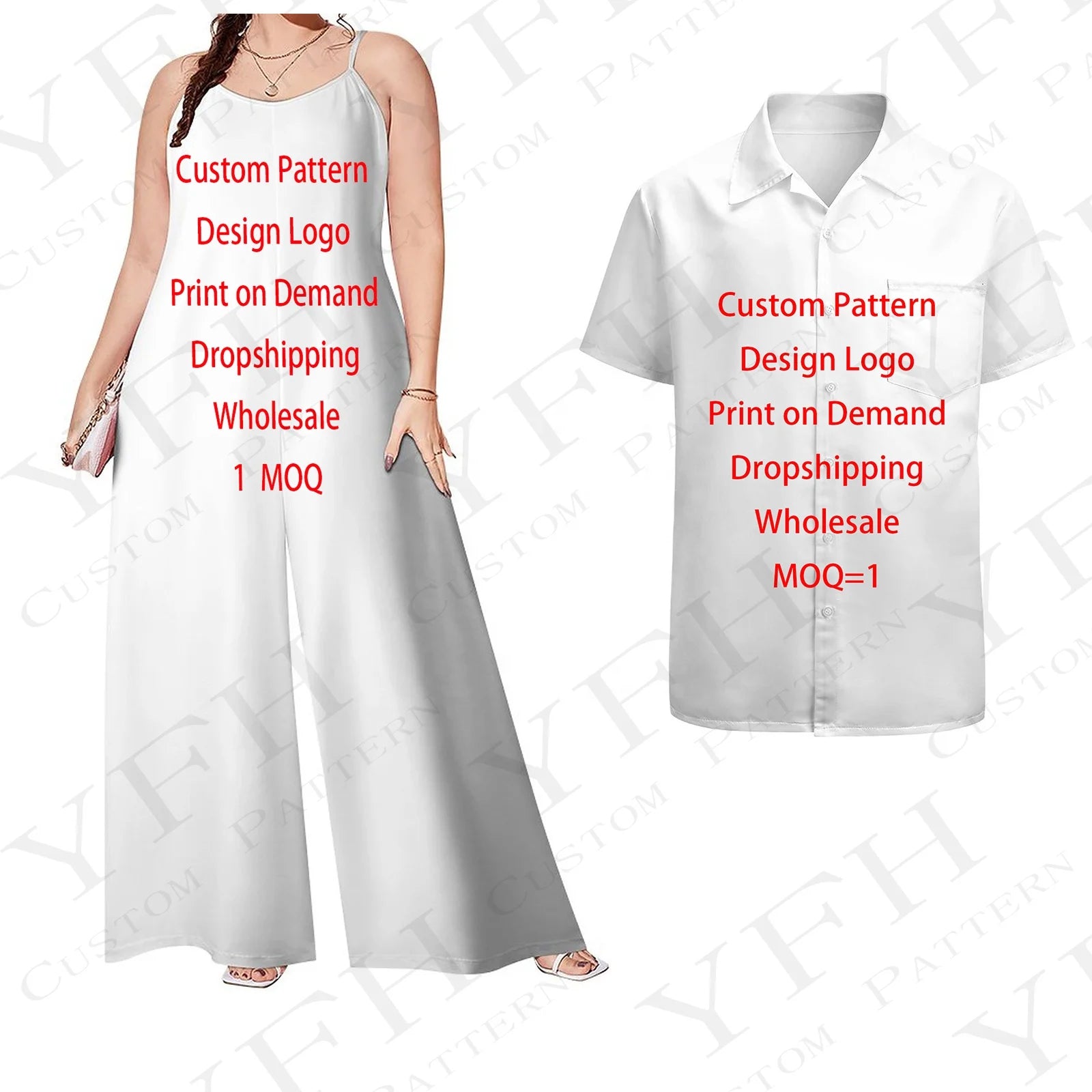 Low Price Custom Plus Size Polynesian Clothing Casual Sets of Couples Samoan Tribal Print Men Shirt Women Loose Rompers 2pc Sets