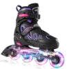 New Arrival Size Adjustable 4 Flashing PU Wheels Roller Inline Skates Shoes for Kids Adults