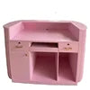 Siman Customizable High Quality Pink Wood Nail Spa Reception Desk Modern Small Design for Beauty Salon Barber Shop Hotels Malls