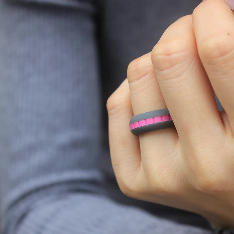 DIY Style Women Silicone Wedding Ring Thin Breathable Silicone Sports Rings for Men