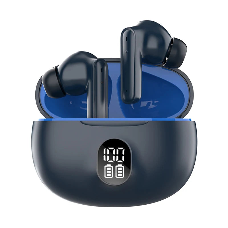 Type-C Fast Charging Wireless Earphones with Digital Display 20 Hours Battery Life IPX-6 Waterproof Hi-Fi Sound Touch Control