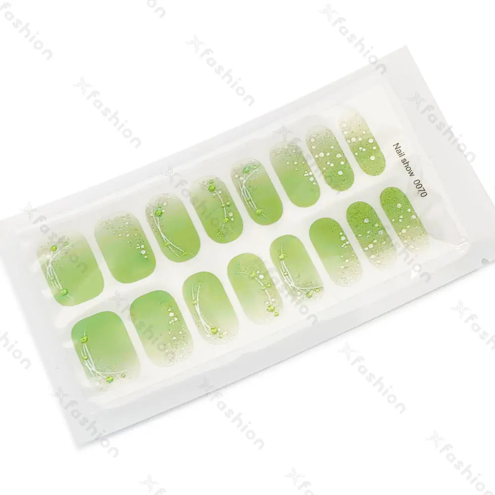 Hot Sale 16 Tips Solid Color Semi-Cured Gel Nail Stickers UV Light Durable Waterproof Long-Lasting Gel Nail Stickers Wholesale