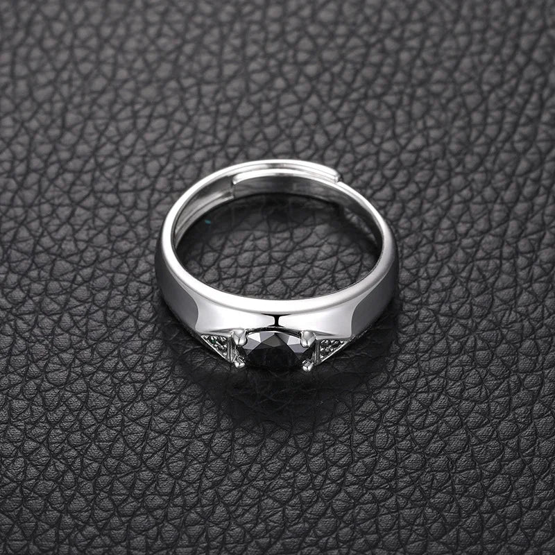 Pass Diamond Tester Eye of Horus Black Moissanite Ring Men Silver 925 Adjustable Moissanite Rings for Men