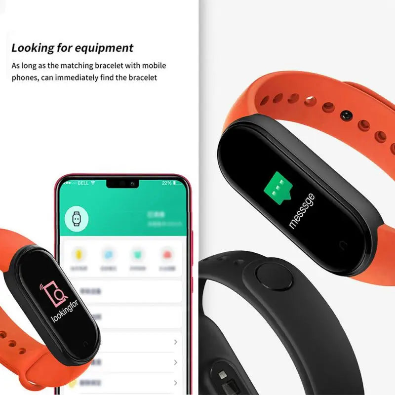 M5  Smart Bracelet Heart Rate Blood Pressure Health Waterproof Wristband Fitness Tracker PK M3 M4 M6 M7 Smart Watch