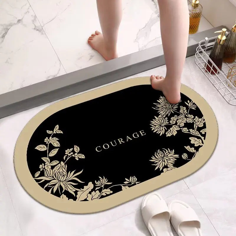 Modern Custom Printed Foot Shower Diatom Bathroom Rugs Mats Water Absorbent Sustainable Floor Non-Slip Diatomite Bath Mats