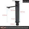 Square Modern Single Hole Single Handle Counter Top Water Sink Mixer Tap  Black  Bathroom Tall Wash Basin Faucet