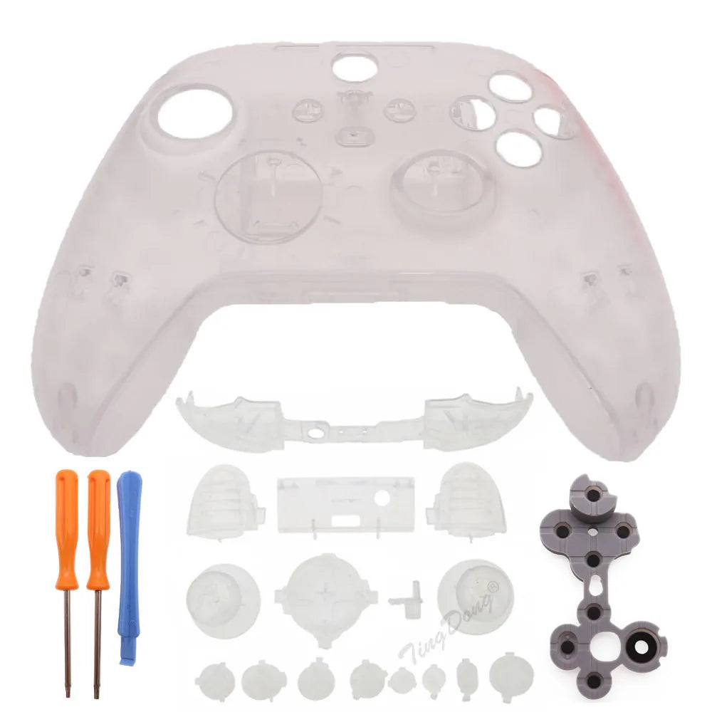 For Xbox Series X S Controller Protective Cover Shell Front After the shell Case and Full set Buttons &Tools & Conductive Rubber