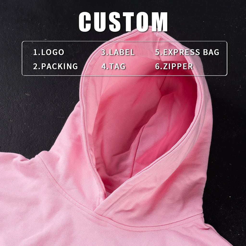 Men Hoodies Cotton Heavy Weight French Terry Oversized Streetwear Fit Drop Shoulder Blank Men's Hoodie Sweatshirts