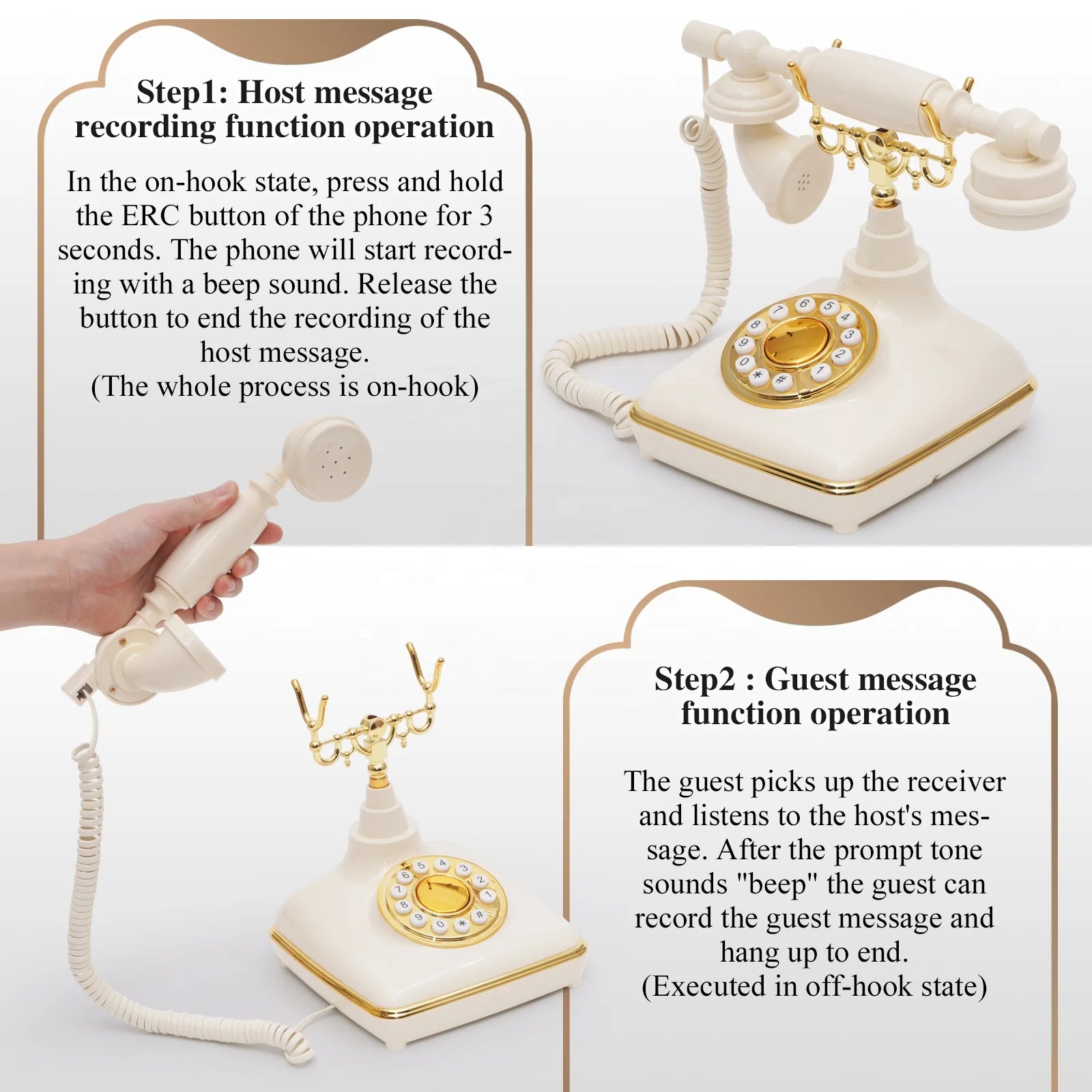 New Arrival Wedding Audio Guest Book Phone Recorder Customized Audio Message Birthday Ceremony Party Audio Guestbook Retro Phone