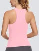 Women's Racerback Workout Tank Tops-Seamless Spandex/Polyester Breathable Knitted High Support Solid Running Muscle Tank