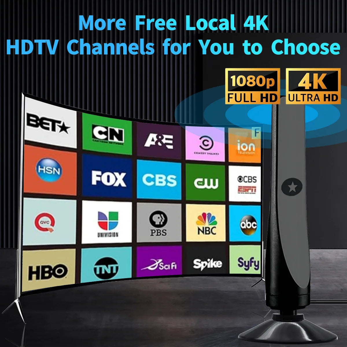 New 4K DTMB Digital TV Antenna Receiver Indoor and Outdoor HD Terrestrial Wave HDTV Antenna with Vertical Polarization