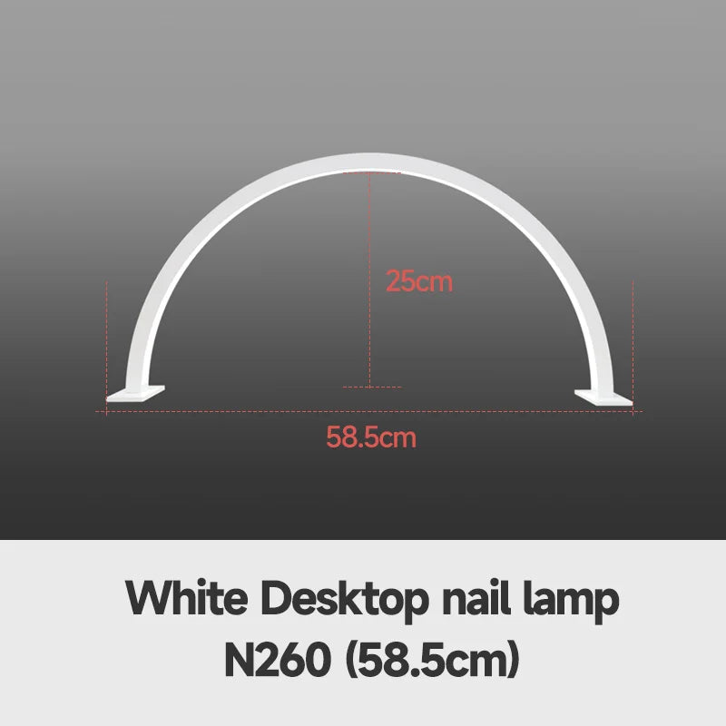 Freem LOGO 48W Beauty Salon Fill Light Half-Moon Shaped Nail Care Desktop Arch Ring Led Lights Fake Nail Art Light Manicure Lamp