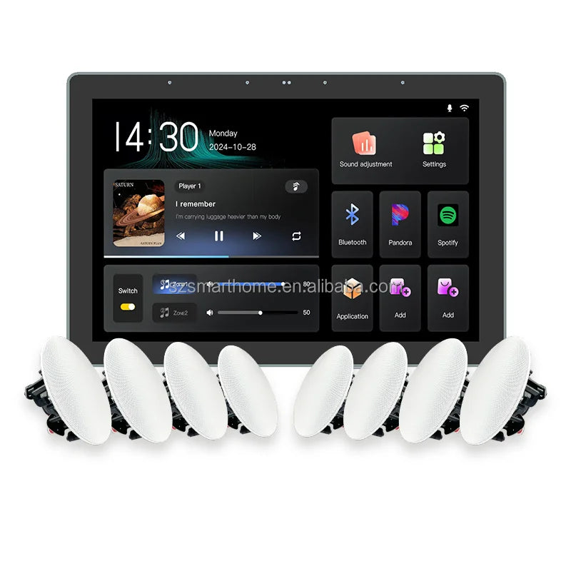 8-Inch Smart Home Background Music Host Amplifier 8-Channel for Bluetooth 2 Zone Home Automation Theatre System Home Amplifier