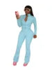 Ladies Autumn Casual Zip Patchwork Jacket Top Top + Bodycon Pants Suits Women'S Tracksuit Women Sports Outfits 2 Piece Set