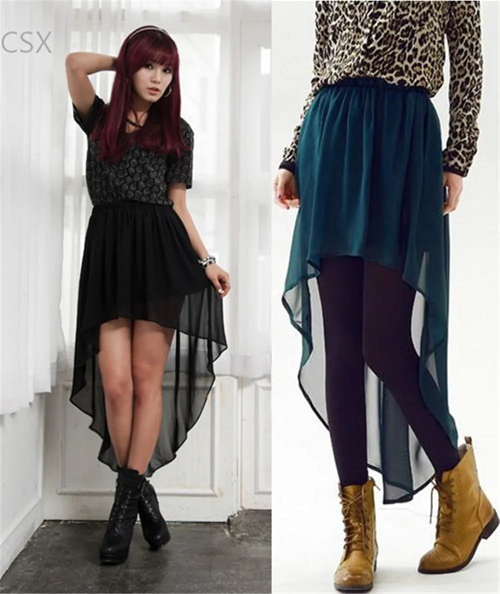 MwOiiOwM New Excellent Maxi Skirt Fashion Long Bohemian Princess Pleated Asymmetrical Women Skirt Classic Chiffon Skirt 35