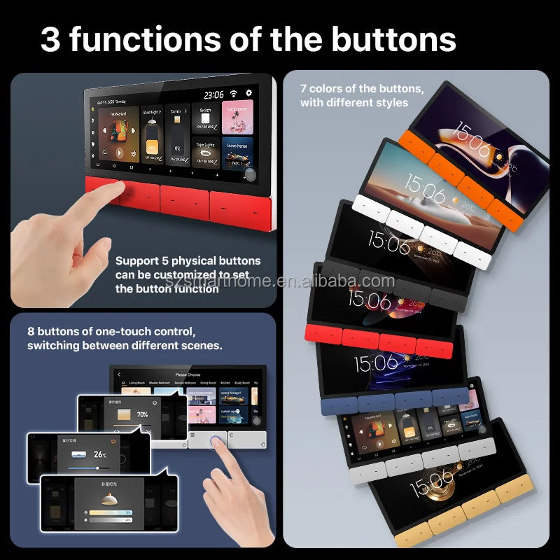 New F5 6.2 Inch WiFi Ethernet Zigbee Smart Life Single Pole Multi-function Smart Screen Touch Control Panel Music Amplifier 8 EU