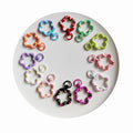 100Pcs Candy Color Flower Shape Lobster Clasp Key Hooks Connector Diy Findings Charms for Jewelry Making Key Rings Key Chain