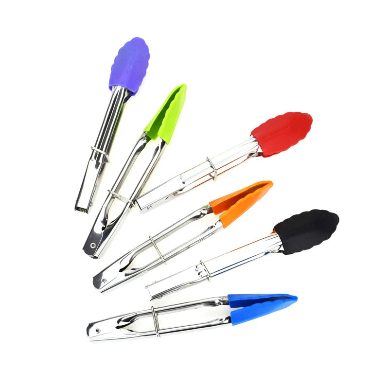Stainless Steel Silicone Food Tong  Kitchen Tongs Silicone Non-slip Cooking Clip Clamp BBQ Salad Tools Grill Kitchen Accessories