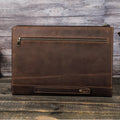 Premium 14 Inch Genuine Leather Laptop Sleeve for Macbook Pro 2021 Customizable Size & Logo CONTACTS FAMILY Brand
