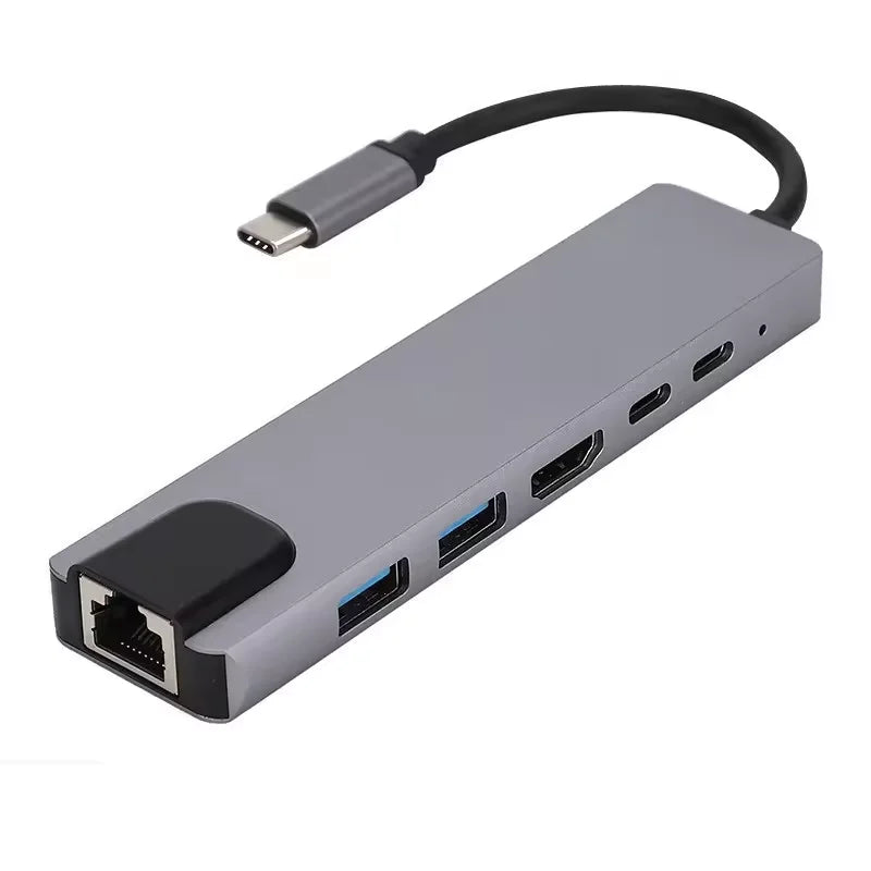Multifunction Usb 3.0 Hubs Docking Station Abs Adapter Metal HDTV Pd SD TF Usb 2.0 Usb-c Hub Splitter for Computer Laptop PC