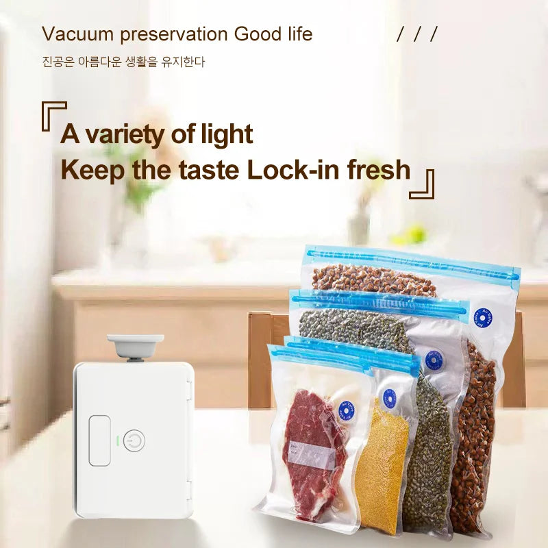 7 in 1 Fresh Save Household Small Sealing Machine Air Suction Hand Vacuum Pump Sealer Electric Vacuum Food Sealers Outdoor BBQ