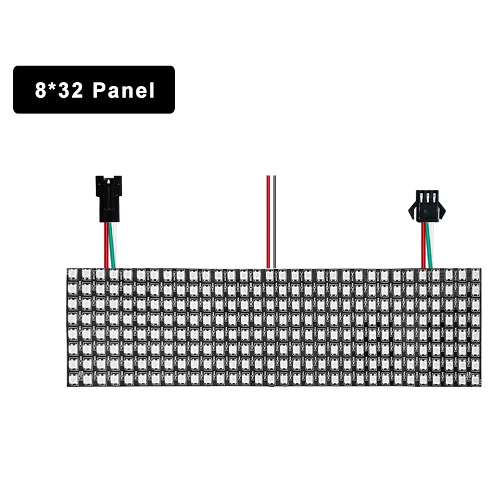 DC5V WS2812B 5050 RGB SMD Flexible 8x8 16x16 8x32 Luces Pixel Panel Matrix Screen WS2812 IC Led Module Individually Addressable